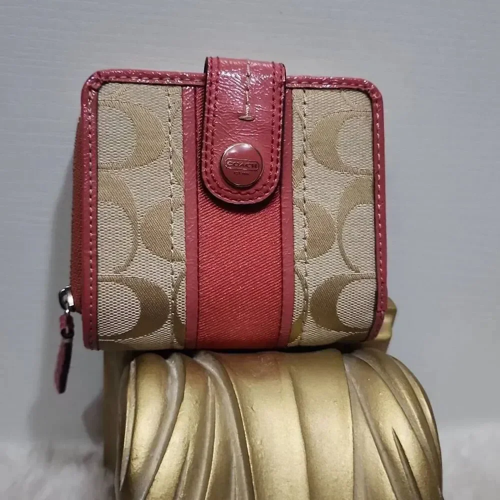 Coach signature canvas pill case with free matching wallet